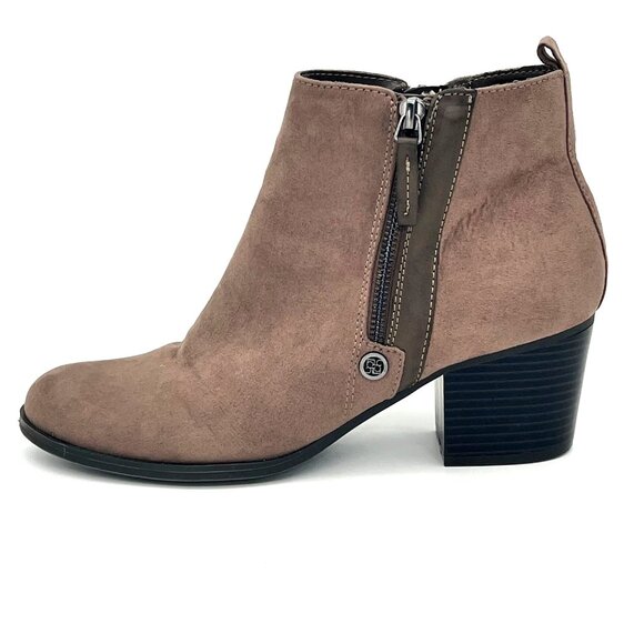 Liz Claiborne Refined Comfort Faux Suede Womens Ankle Booties Side Zippers 10M - Picture 15 of 16